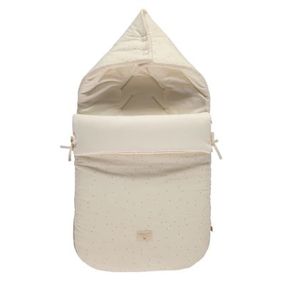 Nobodinoz Fußsack Kinderwagen Punkte Honig Bio
