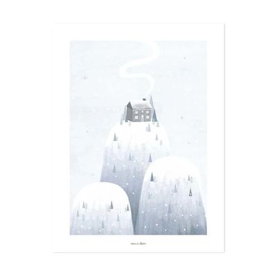 Lilipinso Poster Eisberge grau weiss