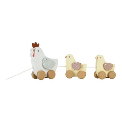 Little Dutch Holz-Nachziehtier Huhn - Fördert Motorik ab 18 Mon