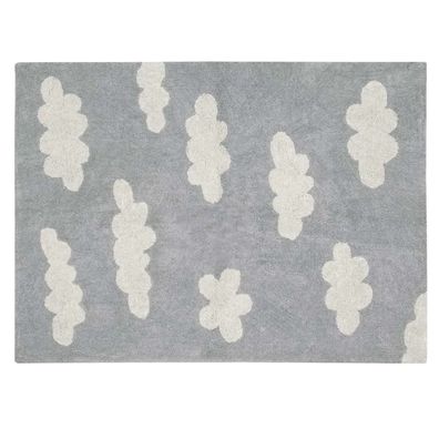 Lorena Canals Kinderteppich Wolken grau 120x160cm waschbar