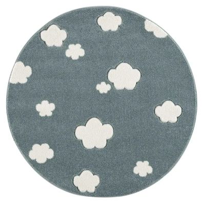 Livone runder Kinderteppich Wolken mint Ø 133 cm