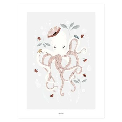 Lilipinso Poster Frau Octopus mit Blüten