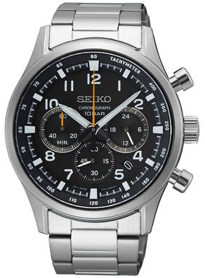 Seiko Herrenuhr Chronograph Stahl/Schwarz SSB447P1