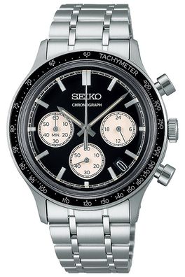 Seiko Herrenuhr Chronograph Schwarz SSB479P1