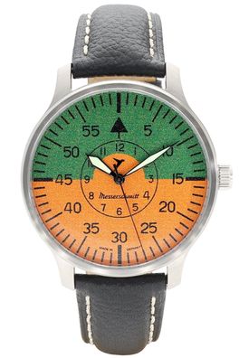 Messerschmitt Herren-Fliegeruhr Quarz Orange/Grün ME-3H271-LB