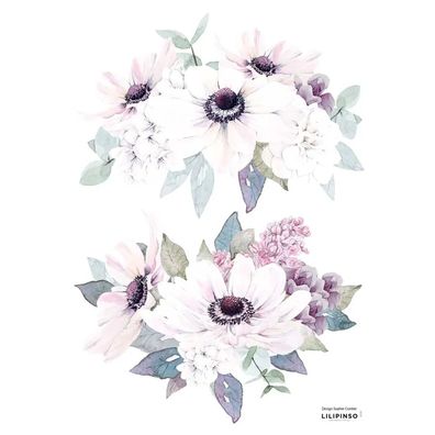 Lilipinso Wandsticker A3 Anemonensträusschen flieder