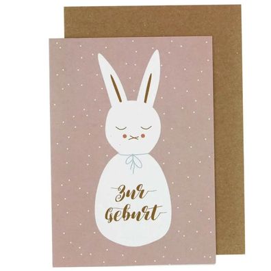 Ava & Yves Glückwunsch Karte zur Geburt Hase