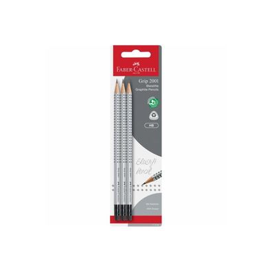 FABER-CASTELL Bleistift Grip 2001 mit G-tip HB 3x BK
