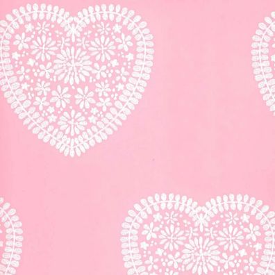 Harlequin all about me Tapete rosa Herzen weiß