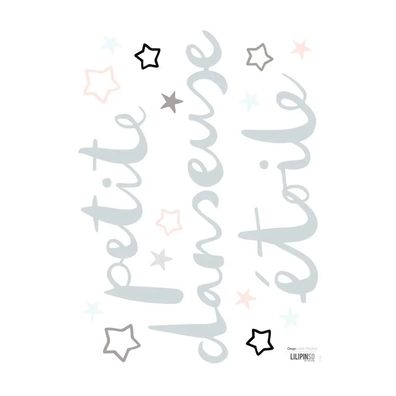 Lilipinso Wandsticker Spruch "Petite danseuse étoile" grau
