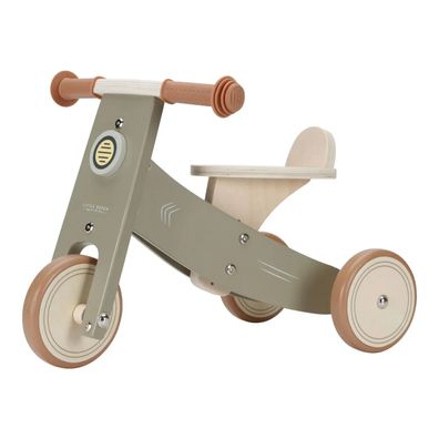 Little Dutch Holzdreirad Olive mit Gummigriffen