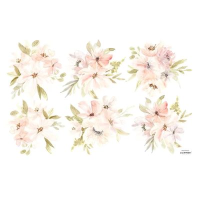 Lilipinso Wandsticker Blütengebinde apricot grün