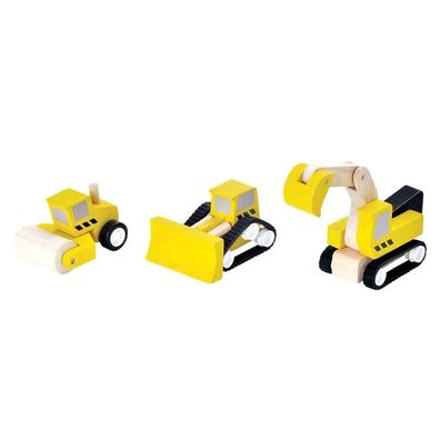 Holzspielzeug Baufahrzeuge Set – Sicher & Langlebig