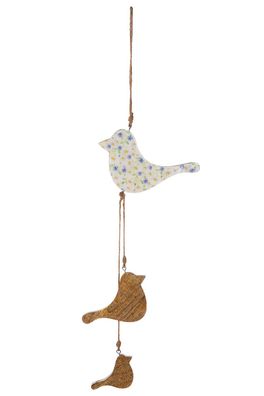 Gilde Holz : Suspensions oiseaux en fleurs sauvages pour un décor enchanteur