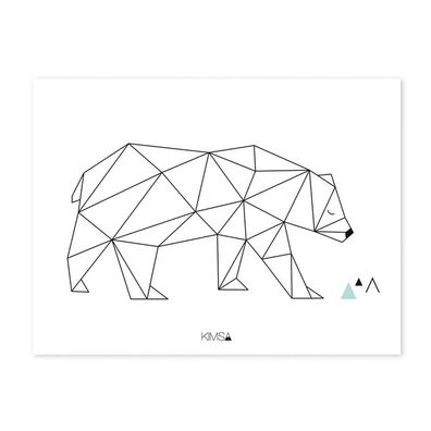 Lilipinso Poster Origami Bär 30x40 cm Kinderzimmer