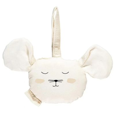Nobodinoz Baby Rassel Maus Bio-Baumwolle 13x13 cm