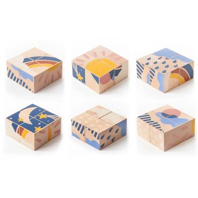Nobodinoz Holzklötze Puzzle Wetter 4 Motive