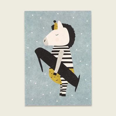 Ava & Yves Postkarte Zebra 1 Einschulung DIN A6