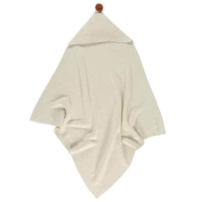 Nobodinoz Baby Kapuzendecke Strick natur 65x65cm