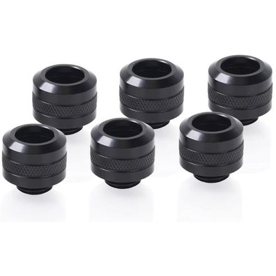 Eiszapfen PRO 13mm HardTube Fitting G1/4 - Deep Black Sixpack (schwarz, 6 Stück)