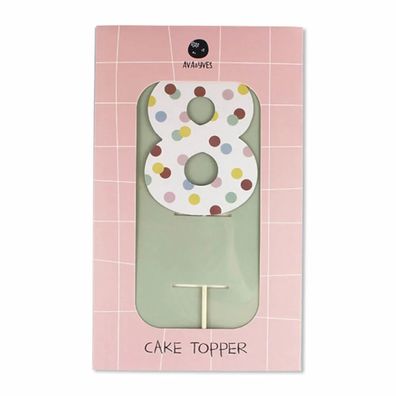 Ava & Yves Cake Topper Zahl "8"