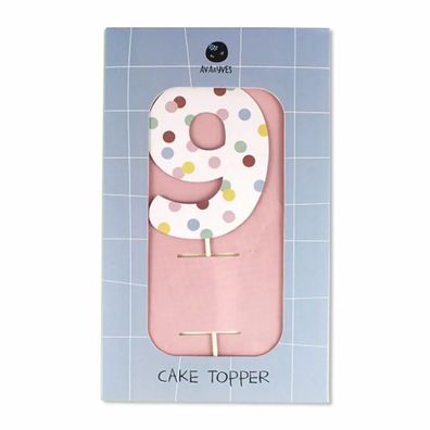Ava & Yves Cake Topper Zahl "9"