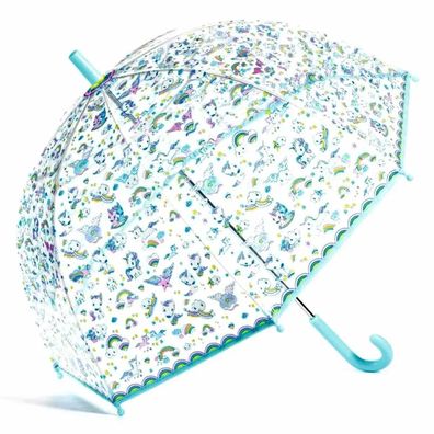 Djeco Kinder Regenschirm Einhorn blau 70cm