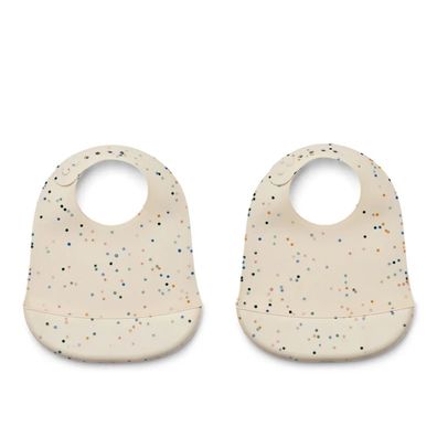 Liewood Silikon Lätzchen 2er pack - Tilda, Farbe: Splash dots / Sea shell