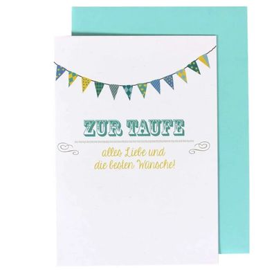 Ava & Yves Glückwunsch Karte zur Taufe Schiffchen