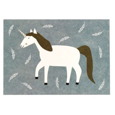 Ava & Yves Postkarte Einhorn weiss