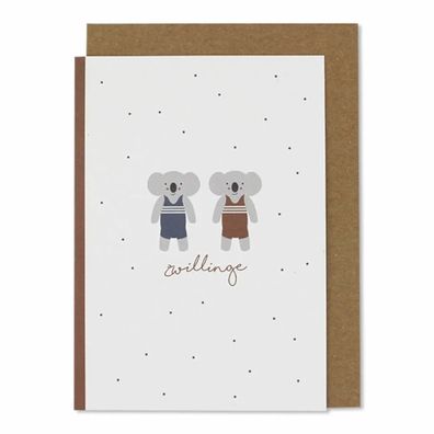 Ava & Yves Klappkarte Geburt Koalas Zwillinge