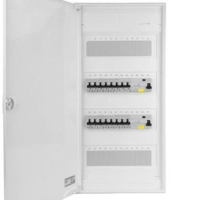 Sicherungskasten Aufputz Verteilerkasten 48 Module 14xMCB 2xRCCB VDE 640x305x96,5mm