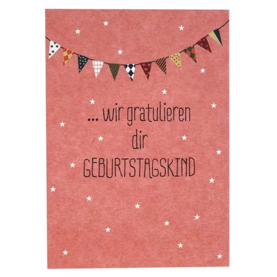 Ava & Yves Postkarte Geburtstag Wir gratulieren DIN A6