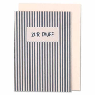 Ava & Yves Klappkarte Taufe rosa-blau gestreift