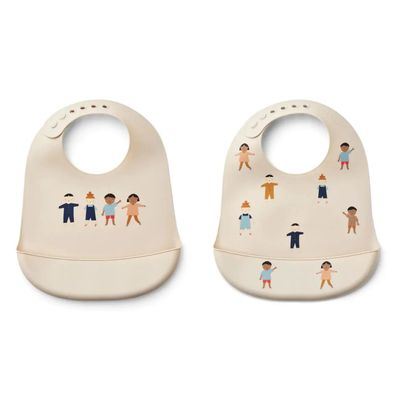 Liewood Silikon Lätzchen 2er pack - Tilda, Farbe: Kids Sandy