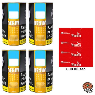 Denim Volumentabak/Stopftabak Dose 4x 85g + 800 Winston Hülsen