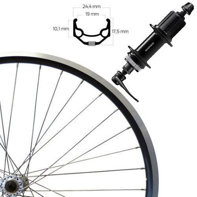 Hinterrad 28", Disc Centerlock, schwarz, SE, ZAC 19 , lum., FH-Q