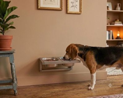 Futternapf Fressnapf Hundebar Hunde Edelstahl Futterstation Napf Wandmontage Neuheit