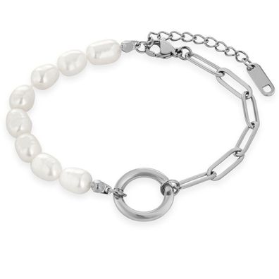 Charming steel bracelet with pearls sTO3942