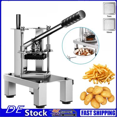 Kartoffelschneider aus Edelstahl, Vertikaler Pommes-Frites-Schneider mit 7mm und 10mm