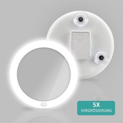 EMKE Kosmetikspiegel 165mm Weiß 5X Vergrößerungsspiegel LED Schminkspiegel Spiegel