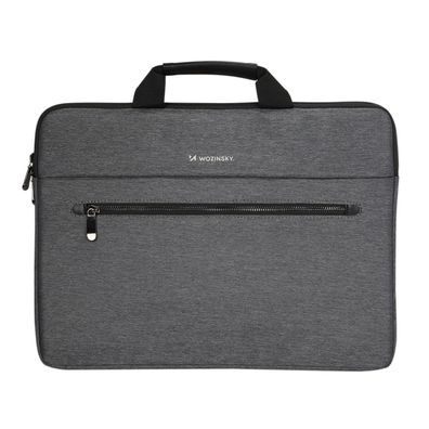 Wozinsky WTL-15 Laptoptasche 15,6 Zoll mit Griff Frontfach Grau