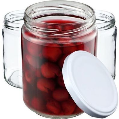 KADAX Weckgläser 540 ml, Einmachglas zum Einlegen, Weiß / 48 Stück