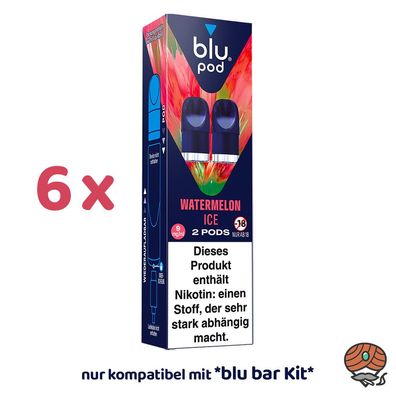 blu pod Watermelon ICE 9mg/ml Nikotin 6x 2 Liquidpods für blu bar Kit