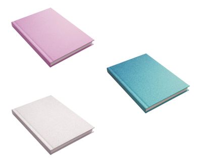 Kladde Glittercover, A5, kariert, 80 Blatt 80g/m², 3 versch Farben Set