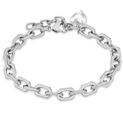 Elegant gold-plated bracelet with a pearl