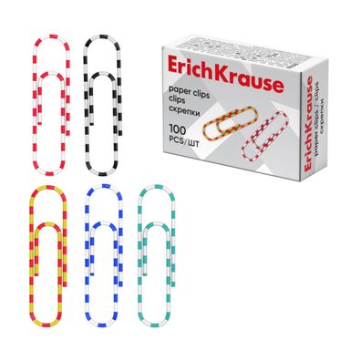 Büroklammern Streifen Motiv 28mm Metall / Kunststoff 100 Stück Bunt