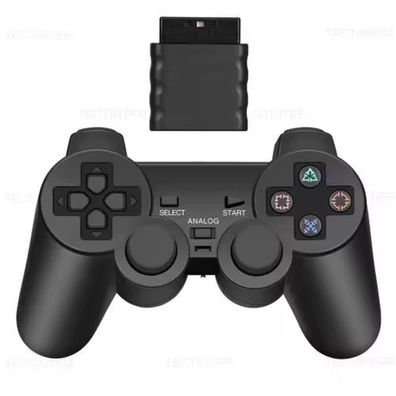 Wireless 2,4 GHz Gamecontroller für PS1/PS2 inkl. Empfa?nger - Schwarz
