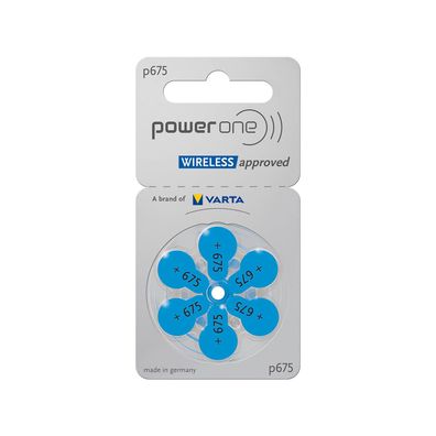 Varta Power One Hörgerätebatterien P675 Blau PowerOne PR44 6er Blister