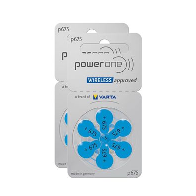 2x 6er Blister Varta Power One Hörgerätebatterien P675 Blau PowerOne PR44